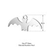 Picture of Stainless Steel Halloween Blank Stamping Tags Charms Halloween Bat Animal Silver Tone Double-sided Polishing 18mm x 8mm, 5 PCs