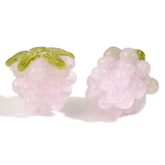 Bild von Muranoglas 3D Perlen Weintraube Rosa ca 13mm x 12mm, Loch:ca. 0.8mm, 1 Stück