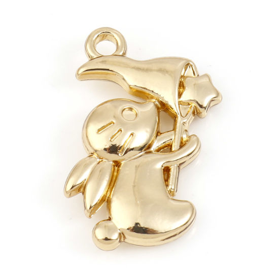 Picture of Zinc Based Alloy Charms Gold Plated Rabbit Animal Star 24mm x 17mm, 5 PCs