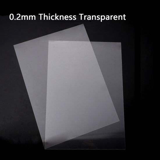 Image de Plastique Rétractable en BOPS Transparent Rectangle épaisseur 0.2 mm, 29cm x 21cm, 2 Pièces