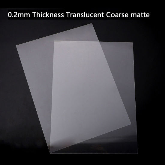 Image de Plastique Rétractable en BOPS Semi-Transparent Rectangle Givré Grossier épaisseur 0.2 mm, 29cm x 21cm, 2 Pièces