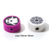 Picture of Polymer Clay Halloween Beads Flat Round At Random Color Mixed About 10mm Dia. - 9mm Dia., Hole: Approx 1.4mm, 50 PCs