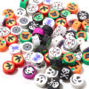 Picture of Polymer Clay Halloween Beads Flat Round At Random Color Mixed About 10mm Dia. - 9mm Dia., Hole: Approx 1.4mm, 50 PCs