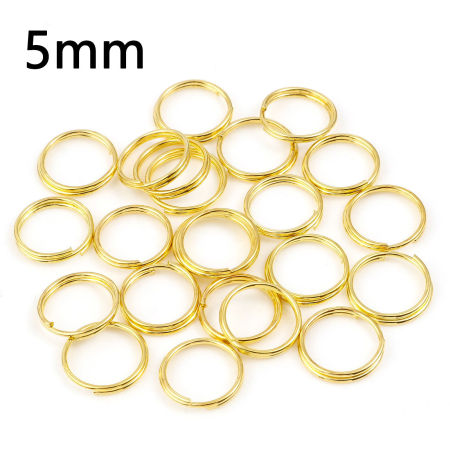 Picture of Iron Based Alloy Double Split Jump Rings Findings For Jewelry Making Multicolor Round