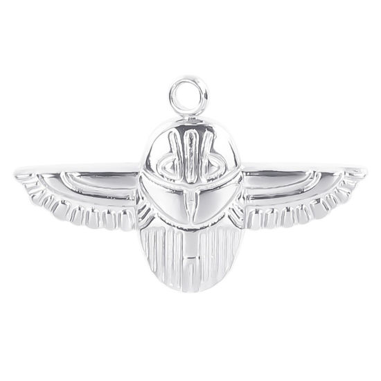 Picture of Stainless Steel Halloween Charms Silver Tone Owl Animal 20mm x 12mm, 2 PCs