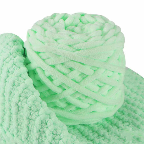 Picture of Polyester Super Soft Knitting Yarn Light Green 1 Roll