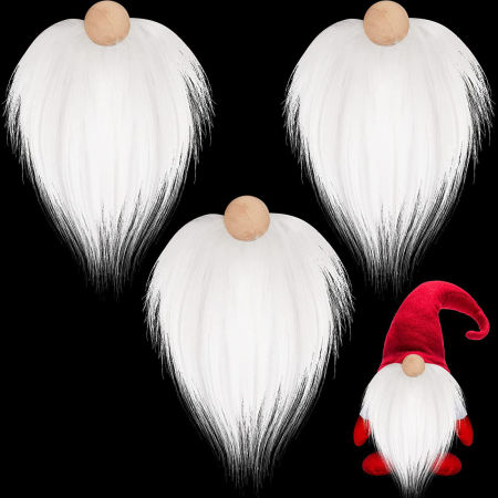Immagine di Poliestere & Orlon Natale Accessori per materiali artigianali fatti a mano fai-da-te Bianco Bambola Baffi 18cm x 9cm, 1 Serie