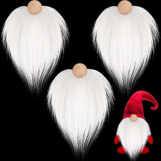 Picture of Polyester & Acrylic Christmas DIY Handmade Craft Materials Accessories White Doll Mustache 18cm x 9cm, 1 Set