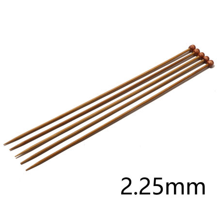 Immagine di (US1 2.25mm) Bambù SP Ferri da Maglia Marrone 25cm Lunghezza, 5 Pz