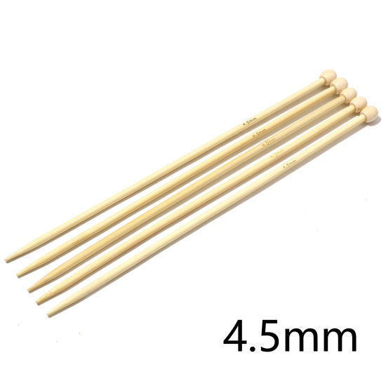 Picture of (US7 4.5mm) Bamboo Single Pointed Knitting Needles Natural 25cm(9 7/8") long, 5 PCs