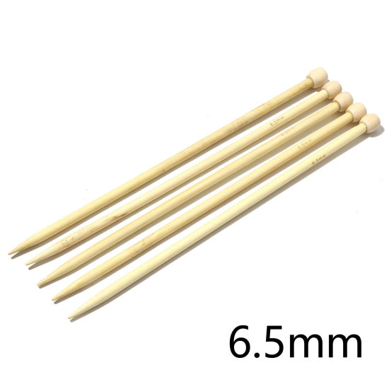 Picture of (US10.5 6.5mm) Bamboo Single Pointed Knitting Needles Natural 25cm(9 7/8") long, 5 PCs