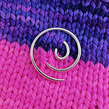 Imagen de Aleación Agujas de tejer Hélice Tono de Plata 4cm x 4cm, 1 Unidad