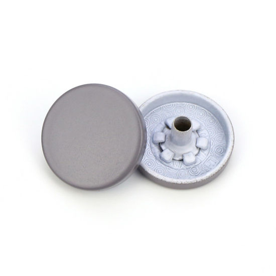 Изображение Сплав металл Пуговицы Серый С Краской 15мм диаметр, 10 ШТ