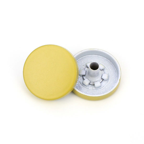 Изображение Сплав металл Пуговицы Желтый С Краской 15мм диаметр, 10 ШТ