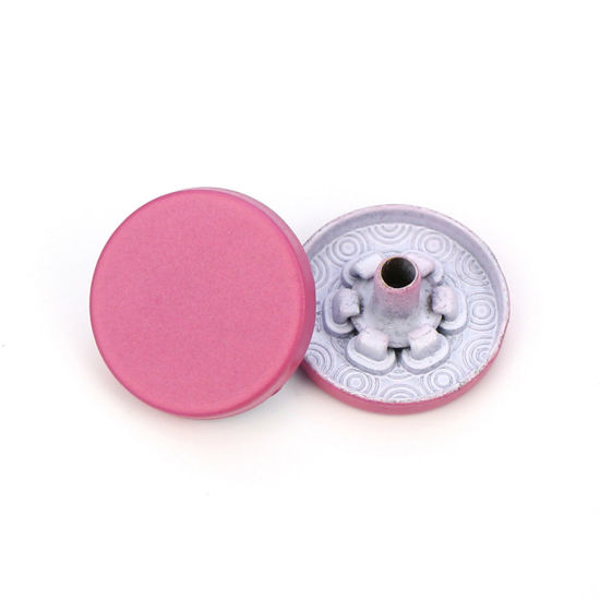 Изображение Сплав металл Пуговицы Розовый С Краской 15мм диаметр, 10 ШТ