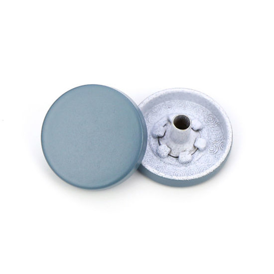 Изображение Сплав металл Пуговицы Синий С Краской 15мм диаметр, 10 ШТ