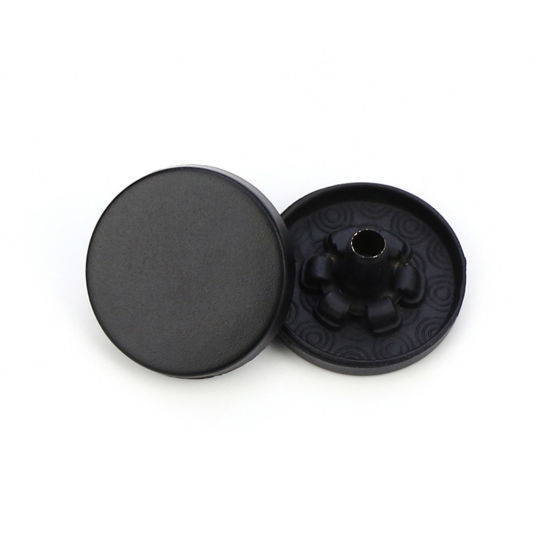 Изображение Сплав металл Пуговицы Черный С Краской 15мм диаметр, 10 ШТ