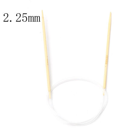 Immagine di (US1 2.25mm) Bambù & ABS Circolare Ferri da Maglia Beige 40cm Lunghezza, 1 Pz
