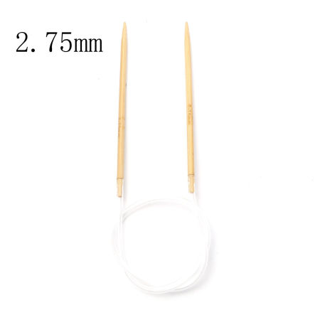 Immagine di (US2 2.75mm) Bambù & ABS Circolare Ferri da Maglia Beige 40cm Lunghezza, 1 Pz