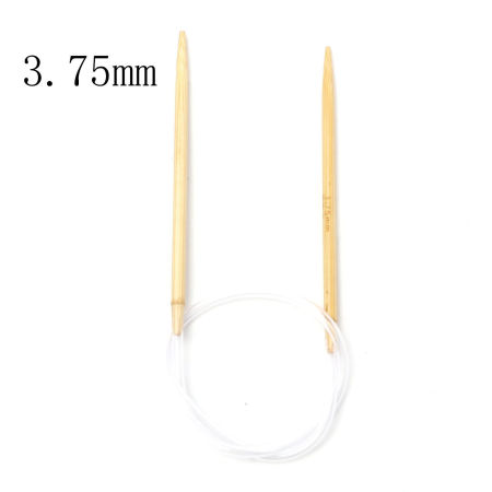 Immagine di (US5 3.75mm) Bambù & ABS Circolare Ferri da Maglia Beige 40cm Lunghezza, 1 Pz