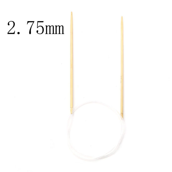 Picture of (US2 2.75mm) Bamboo & Plastic Circular Knitting Needles Beige 60cm(23 5/8") long, 1 Piece