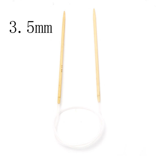 Picture of (US4 3.5mm) Bamboo & Plastic Circular Knitting Needles Beige 60cm(23 5/8") long, 1 Piece