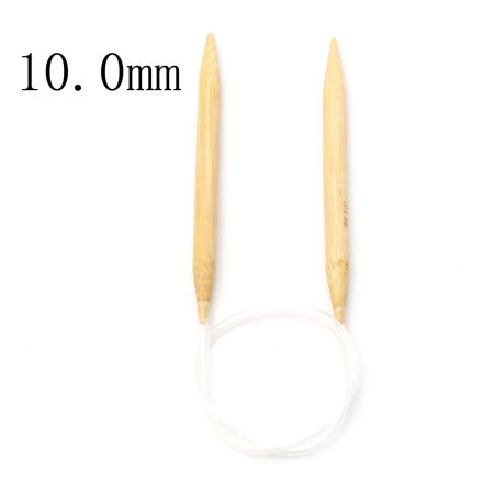 Immagine di (US15 10.0mm) Bambù & ABS Circolare Ferri da Maglia Beige 60cm Lunghezza, 1 Pz