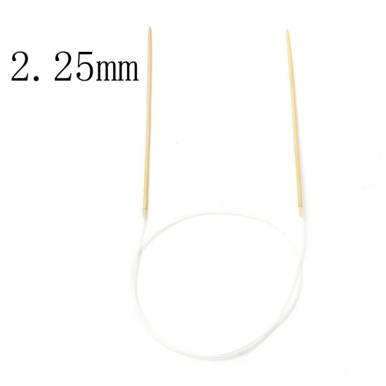 Picture of (US1 2.25mm) Bamboo & Plastic Circular Knitting Needles Beige 80cm(31 4/8") long, 1 Piece