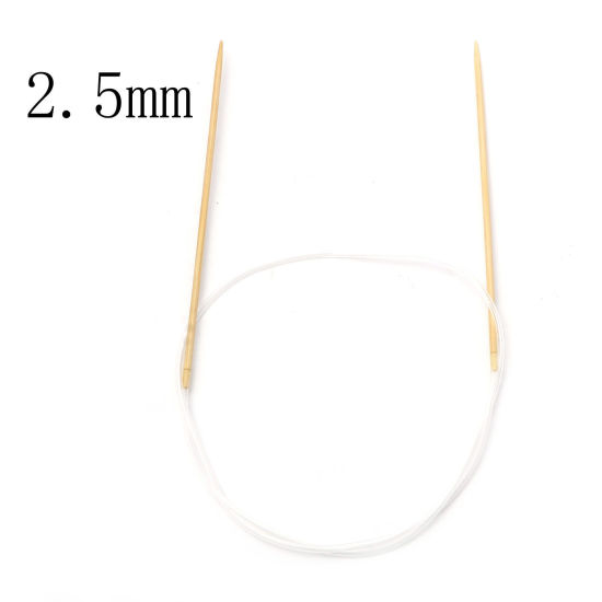 Picture of 2.5mm Bamboo & Plastic Circular Knitting Needles Beige 80cm(31 4/8") long, 1 Piece