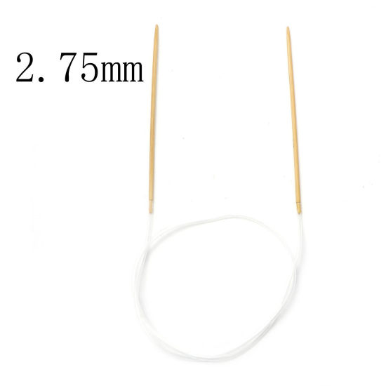 Picture of (US2 2.75mm) Bamboo & Plastic Circular Knitting Needles Beige 80cm(31 4/8") long, 1 Piece