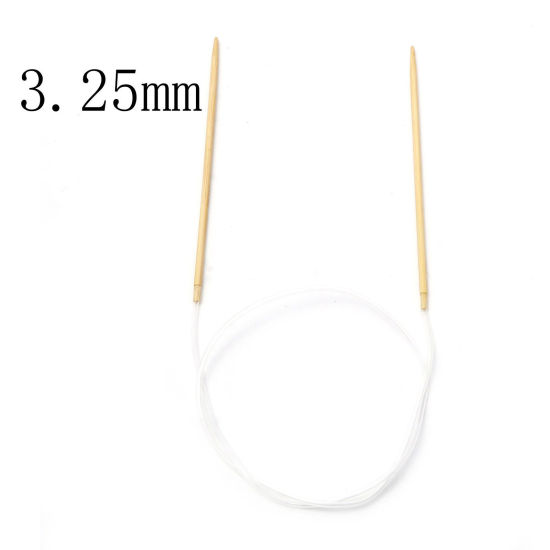 Picture of (US3 3.25mm) Bamboo & Plastic Circular Knitting Needles Beige 80cm(31 4/8") long, 1 Piece