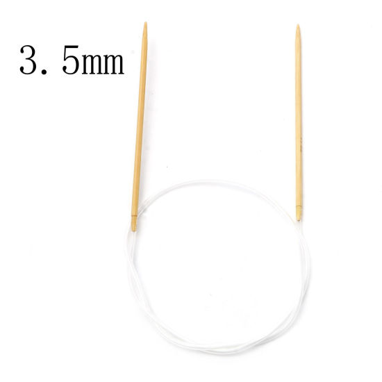 Picture of (US4 3.5mm) Bamboo & Plastic Circular Knitting Needles Beige 80cm(31 4/8") long, 1 Piece