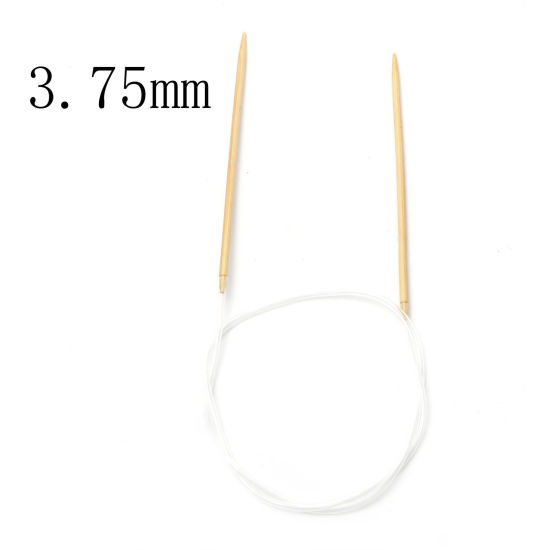 Picture of (US5 3.75mm) Bamboo & Plastic Circular Knitting Needles Beige 80cm(31 4/8") long, 1 Piece