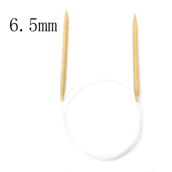 Picture of (US10.5 6.5mm) Bamboo & Plastic Circular Knitting Needles Beige 80cm(31 4/8") long, 1 Piece