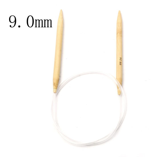 Picture of (US13 9.0mm) Bamboo & Plastic Circular Knitting Needles Beige 80cm(31 4/8") long, 1 Piece