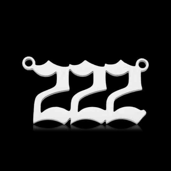 Изображение 2 ШТ 304 Нержавеющая Сталь Подвески Серебряный Тон Ангельское число Сообщение " 222 " 26мм x 12мм