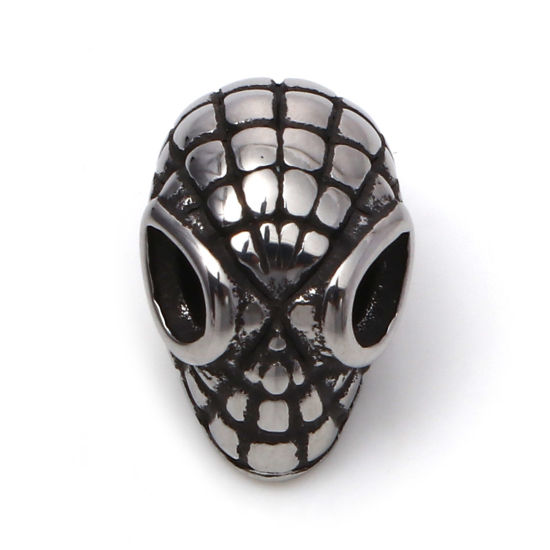 Imagen de 304 Acero Inoxidable Cuentas Extra-terrestre Plata Antigua 12mm x 9mm, 1 Unidad