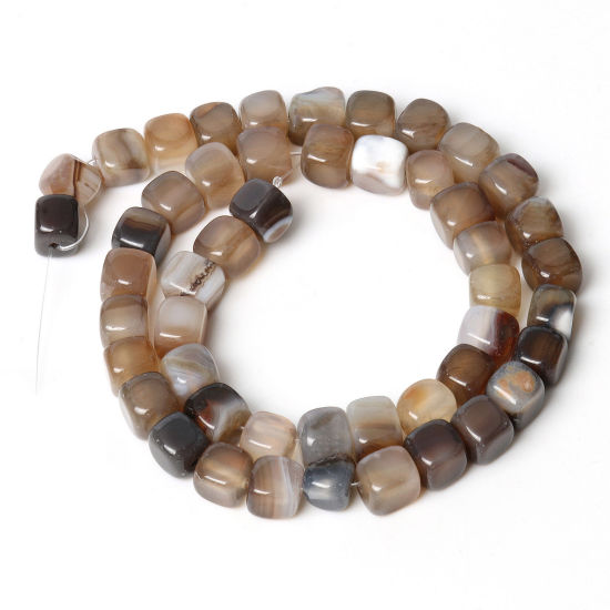 Picture of Agate ( Synthetic ) Loose Beads Cube Gray About 8mm x 8mm, Hole: Approx 1mm, 1 Piece ( 48 PCs/Strand)