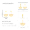 Picture of 316 Stainless Steel Stylish Ear Post Stud Earrings Gold Plated Fan-shaped Hollow 3cm x 2.3cm, Post/ Wire Size: (20 gauge), 1 Pair
