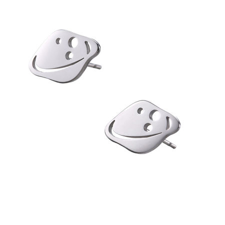 Picture of 304 Stainless Steel Galaxy Ear Post Stud Earrings Silver Tone Spaceship Hollow 11.9mm x 7.8mm, Post/ Wire Size: (20 gauge),1 Pair