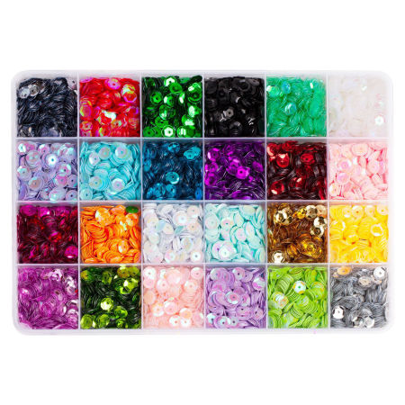 Plastic Resin Jewelry Craft Filling Material Multicolor Sequins Laser 19cm x 13.5cm, 1 Set