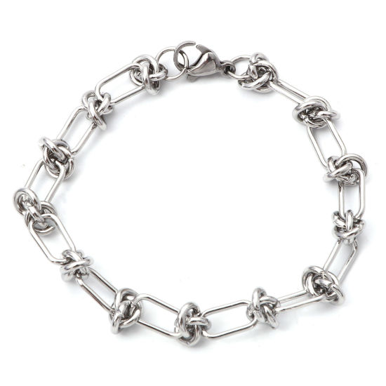 Immagine di 304 Acciaio Inossidabile 1:1 Catena Braccialetti Oro Placcato 19cm Lunghezza, 1 Pz