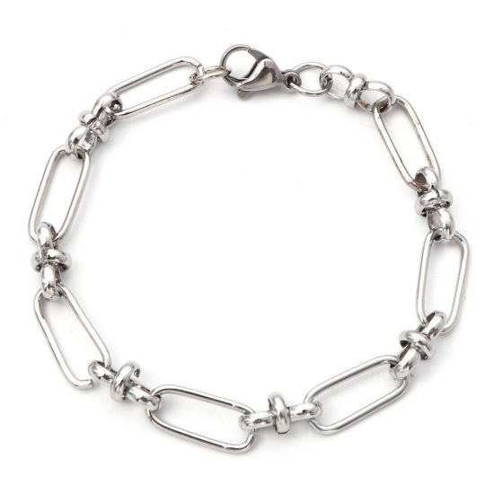 Immagine di 304 Acciaio Inossidabile 1:1 Catena Braccialetti Oro Placcato 19cm Lunghezza, 1 Pz