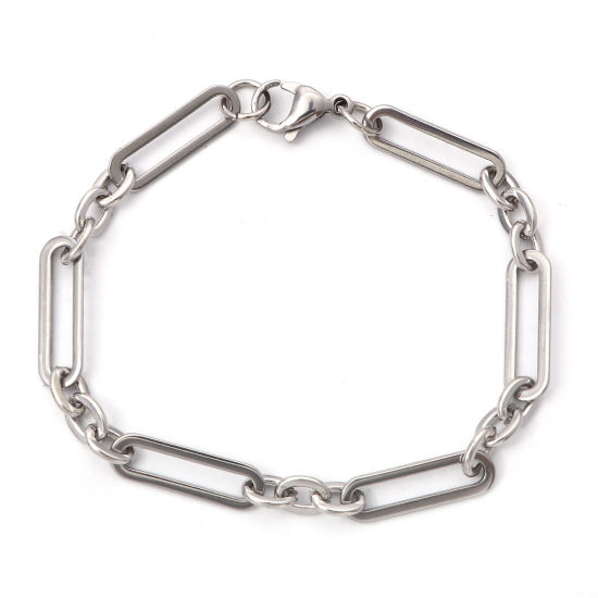 Immagine di 304 Acciaio Inossidabile 3:1 Catena Braccialetti Oro Placcato 19cm Lunghezza, 1 Pz