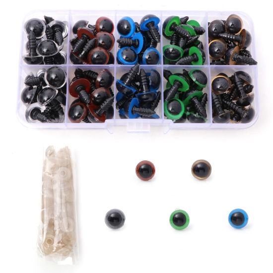 Picture of Plastic DIY Handmade Toy Doll Making Mixed Color Eye 12mm Dia., 1 Box