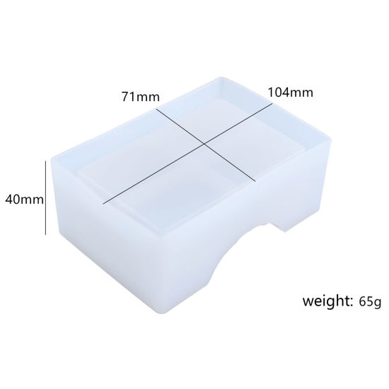 Picture of Silicone Resin Mold For Coaster DIY Making Rectangle White 11.8cm x 8.4cm, 1 Piece