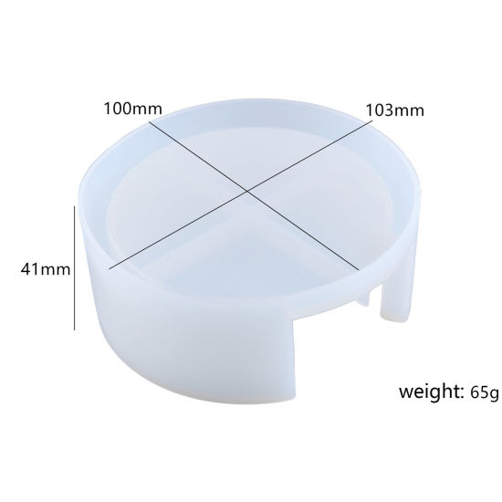 Picture of Silicone Resin Mold For Coaster DIY Making Round White 10.3cm x 10cm, 1 Piece