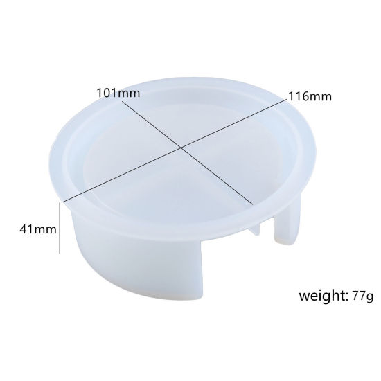 Picture of Silicone Resin Mold For Coaster DIY Making Round White 11.6cm x 10.1cm, 1 Piece