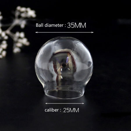 Picture of Glass Miniature Globe Bubble Bottle Vial For Earring Ring Necklace Single Hole Transparent Clear 