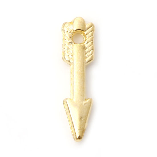 Picture of Zinc Based Alloy Charms Gold Plated Arrow 14.5mm x 4mm, 100 PCs